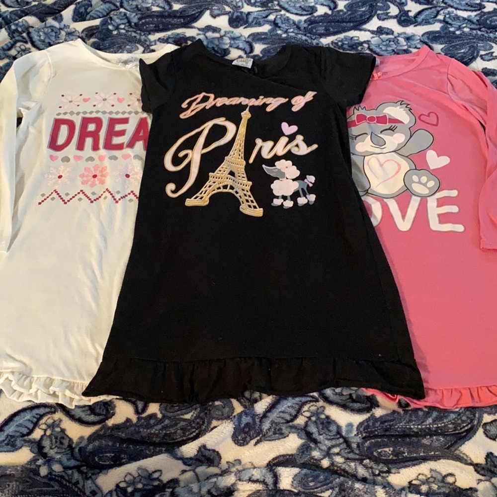 Bundle three piece sleep dress pajamas. Size 10